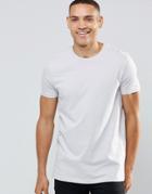 Asos Longline T-shirt With Crew Neck In Gray - Windchime