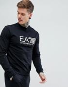 Ea7 Crew Neck Large Logo Sweat In Black - Black