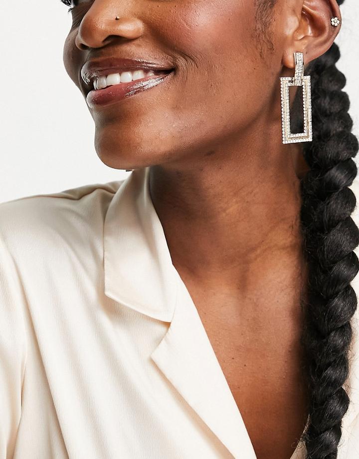 Aldo Onareri Embellished Drop Statement Earrings In Gold With Rhinestones
