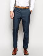 Asos Slim Fit Smart Pants In Sharkskin - Blue