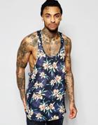 Illusive London Tank With All Over Floral Print - Black