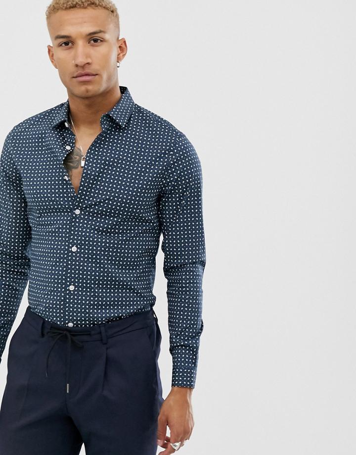 Asos Design Slim Fit Paisley Print Shirt - Green