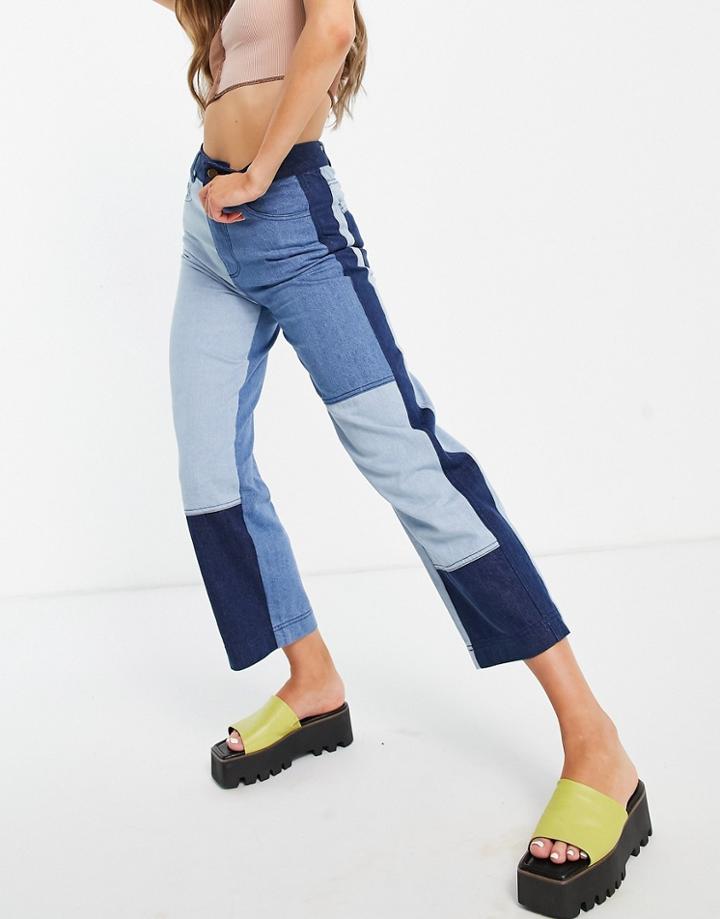 Whistles Patchwork Jean In Blue Denim Set-blues