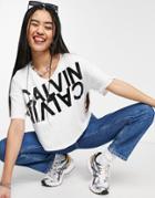 Calvin Klein Performance Front Logo Hoodie In White