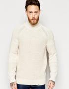 Pretty Green Roll Neck Sweater With Panels - Stone
