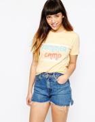 Asos T-shirt With Summer Camp Print - Yellow