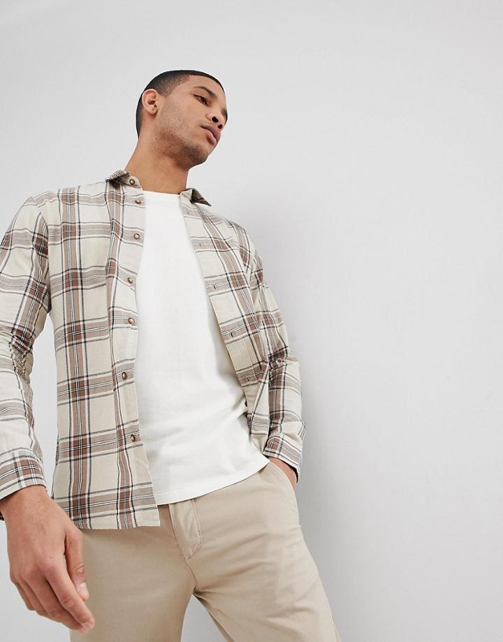 Selected Homme Slim Fit Check Shirt - Gray