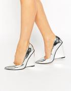 Asos Pulse Pointed Wedges - Silver