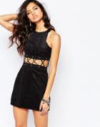 The Laden Showroom X Rok & Rebelle Mini Dress With Lace Up Detail - Black