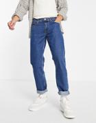 Don't Think Twice Straight Fit Jeans In Mid Stone Wash Blue-neutral
