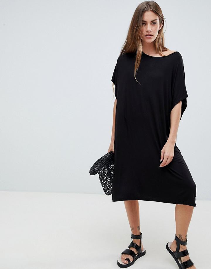 Pieces Scanna Lulu Relaxed T-shirt Dress - Black