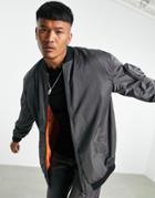 Asos Design Oversized Longline Ma1 Bomber Jacket In Gray-grey