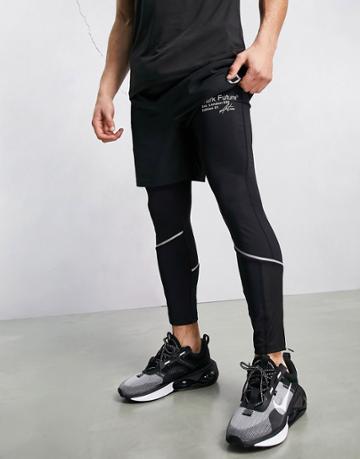 Asos Dark Future Active Running Tights With Reflective Detail-black