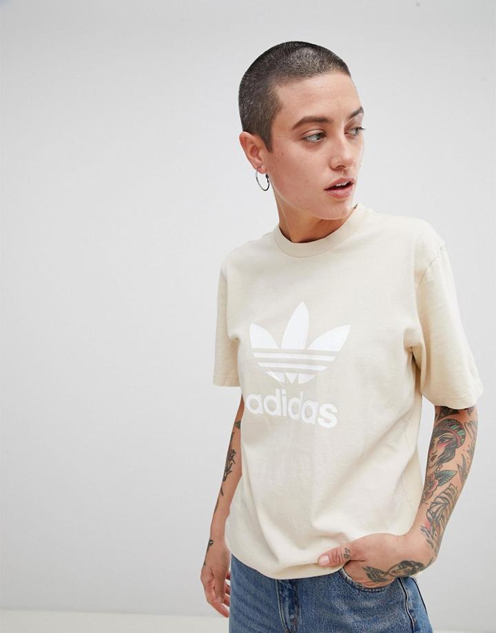 Adidas Originals Trefoil Oversized T-shirt In Pink - Pink