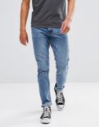 Just Junkies Straight Fit Jeans In Light Blue Wash - Blue