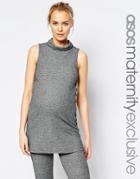 Asos Maternity Rib Cowl Neck Tunic Co-ord - Gray