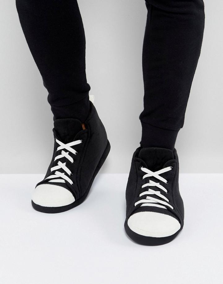 Asos Sneaker Slippers In Black And White - Black