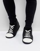 Asos Sneaker Slippers In Black And White - Black