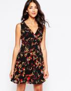 Yumi Dress In Bird Print - Black