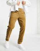 Polo Ralph Lauren Icon Logo Drawstring Flat Front Prepster Cord Pants In Tan-brown
