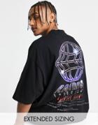 Asos Design Oversized T-shirt In Black With Street Back Print