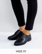 Asos Mojito Wide Fit Leather Brogues - Black