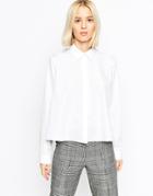Asos Trapeze Long Sleeve Shirt - White