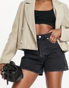 & Other Stories Forever Organic Cotton Denim Shorts In Washed Black