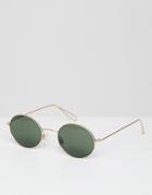 Weekday Retro Round Sunglasses In Metal - Multi