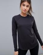 Asos 4505 Long Sleeve Loose Fit Top With High Neck In Texture - Black