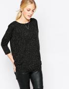 Jdy 3/4 Sleeve Oversized Top - Black