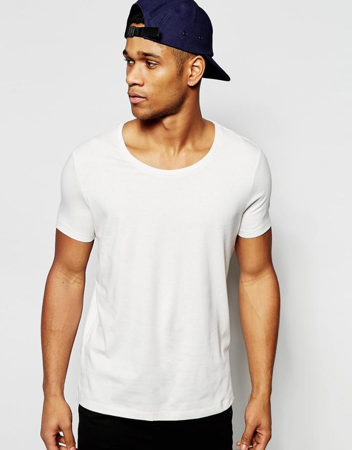 Asos T-shirt With Scoop Neck - Nimbus