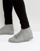 Asos High Top Sneakers In Gray Block - Gray