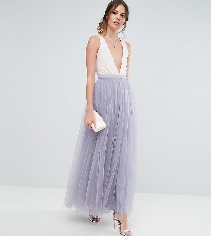 Little Mistress Tall Maxi Tulle Prom Skirt - Purple