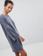 Jdy Prove Trumpet Sleeve Sweater Dress - Blue
