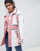 Asos Design Anorak Raincoat With Reflective Strips - Multi