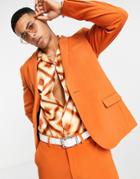 Asos Design Super Skinny Suit Jacket In Orange