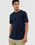 Asos Design Organic Relaxed T-shirt With Pocket In Navy