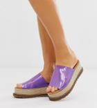 Asos Design Wide Fit Jade Clear Espadrille Mules In Lilac-purple