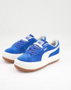 Puma Suede Mayu Platform Sneakers In Blue-blues