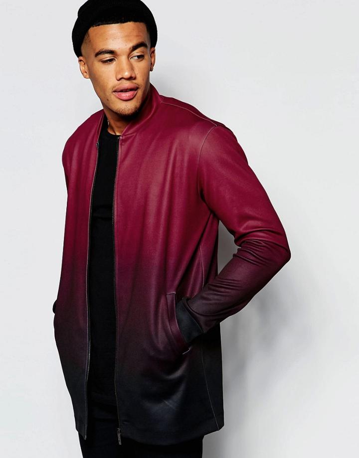 Jaded London Bomber Jacket In Neoprene - Red