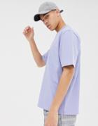 Asos White Loose Fit Heavyweight T-shirt In Lilac - Purple