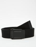 Asos Woven Belt In Black - Black