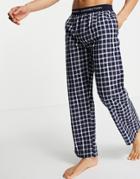 French Connection Woven Pants In Marine And White-blues