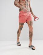 Asos Swim Shorts In Acid Wash Red In Short Length - Red