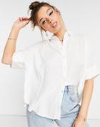 Monki Luca Ecovero Oversize Boxy Blouse In White