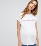 Asos Design Maternity Nursing T-shirt With Girls Can Slogan - White