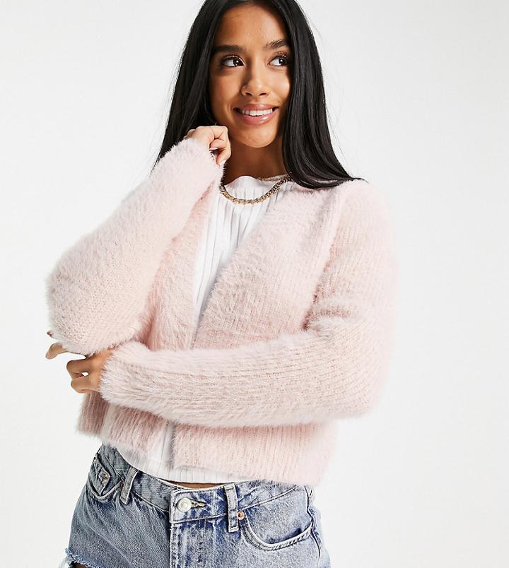 New Look Petite Fluffy Cami Set In Pale Pink - Part Of A Set