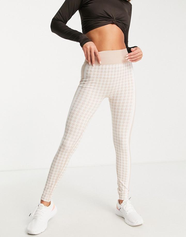 South Beach Seamless High Waist Leggings In Houndstooth-neutral