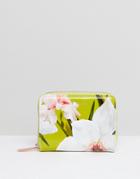 Ted Baker Small Zip Purse In Chatsworth Bloom - Green